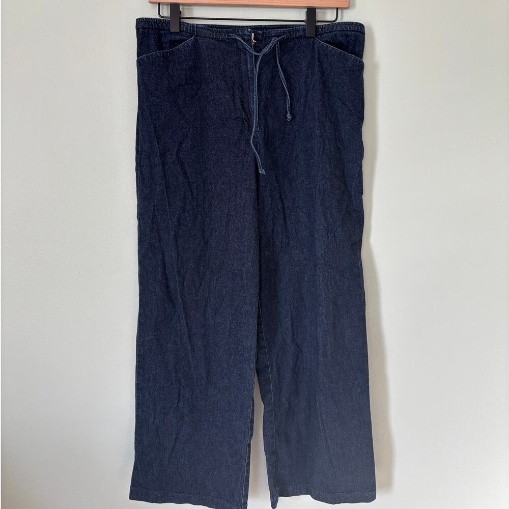 Loft Wide Leg Blue Pants Stretch Size 12